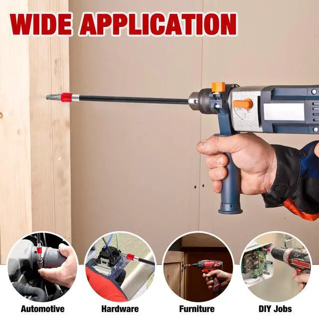 Alt view image 6 of 7 - Drill Bit Extension 2/4/6/12, Magnetic Bit Holder 4 Pcs, Drill Extension Bit Holder 1/4 Hex, Bit Holder for Impact Driver CR-V Steel Quick Release for Screwdriver Bit Nut Drill Socket