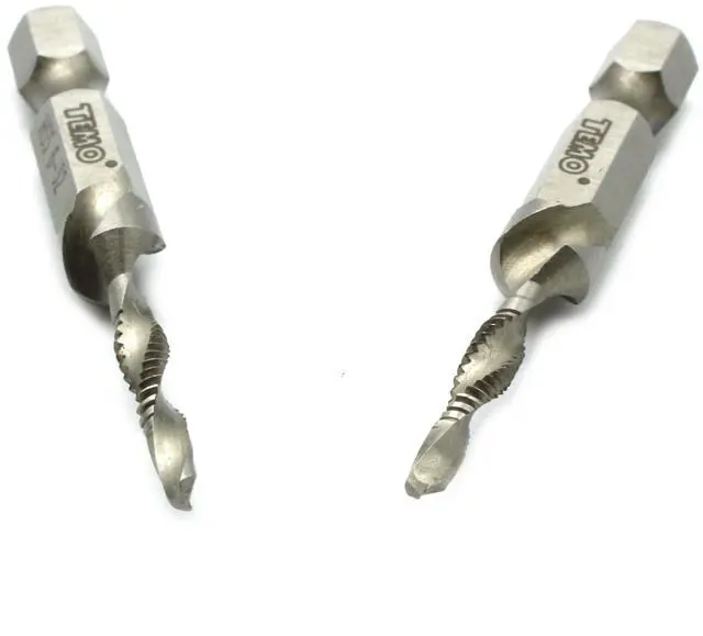 Alt view image 2 of 3 - 2p M2 HSS 6-32 Combination Drill and Tap Deburr Countersink Hex Bit
