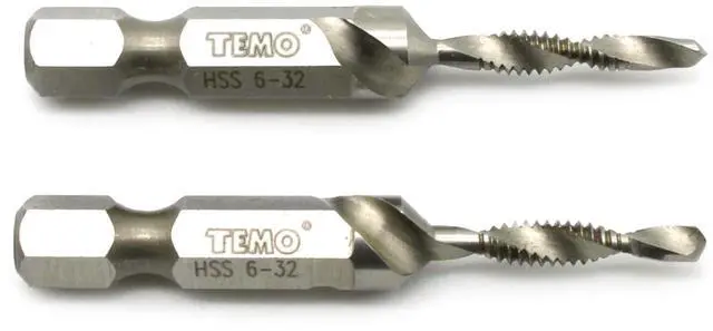 Main image of 2p M2 HSS 6-32 Combination Drill and Tap Deburr Countersink Hex Bit