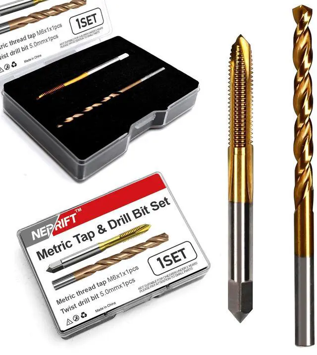 Main image of M6 x 1 Tap and 5.0mm Drill Bit Set, HSS M2 Taps and M35 Cobalt Drill Bits