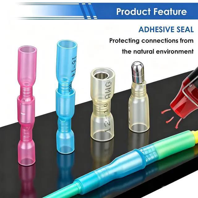 Alt view image 2 of 5 - 110PCS Heat Shrink Bullet Connectors Assortment Kit 22-10AWG Waterproof Bullet connectors Heat Shrink Female&Male Terminal for Automotive Boat Stereo Industrial Equipment