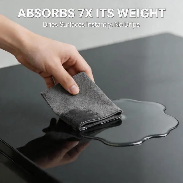 Alt view image 4 of 7 - 10 Pack Microfiber Cleaning Cloths, Thickened Streak Free & Lint Free Glass Cleaning Towels, Reusable Washable Cloths for Car Windows, Kitchen, Mirrors, Stainless Steel - 12x12 Inches Grey (30x30cm)