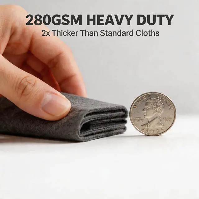 Alt view image 3 of 7 - 10 Pack Microfiber Cleaning Cloths, Thickened Streak Free & Lint Free Glass Cleaning Towels, Reusable Washable Cloths for Car Windows, Kitchen, Mirrors, Stainless Steel - 12x12 Inches Grey (30x30cm)