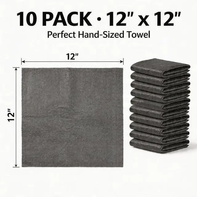 Alt view image 6 of 7 - 10 Pack Microfiber Cleaning Cloths, Thickened Streak Free & Lint Free Glass Cleaning Towels, Reusable Washable Cloths for Car Windows, Kitchen, Mirrors, Stainless Steel - 12x12 Inches Grey (30x30cm)