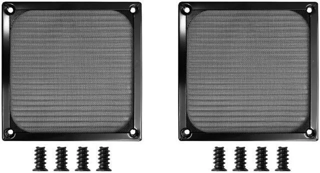 Main image of 2Pcs 120mm Computer Fan Dust Filter Grill with Screws, Aluminum Frame Stainless Steel Mesh Dustproof Cover for Computer Case(Black)