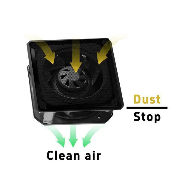Alt view image 5 of 6 - 2Pcs 120mm Computer Fan Dust Filter Grill with Screws, Aluminum Frame Stainless Steel Mesh Dustproof Cover for Computer Case(Black)
