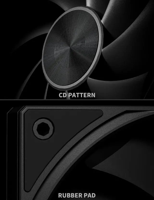 Alt view image 4 of 7 - 120mm Computer Case Fan with PWM 4-Pin Interface High Performance Cooling Low Noise for Enhanced PC Cooling Black U3K1