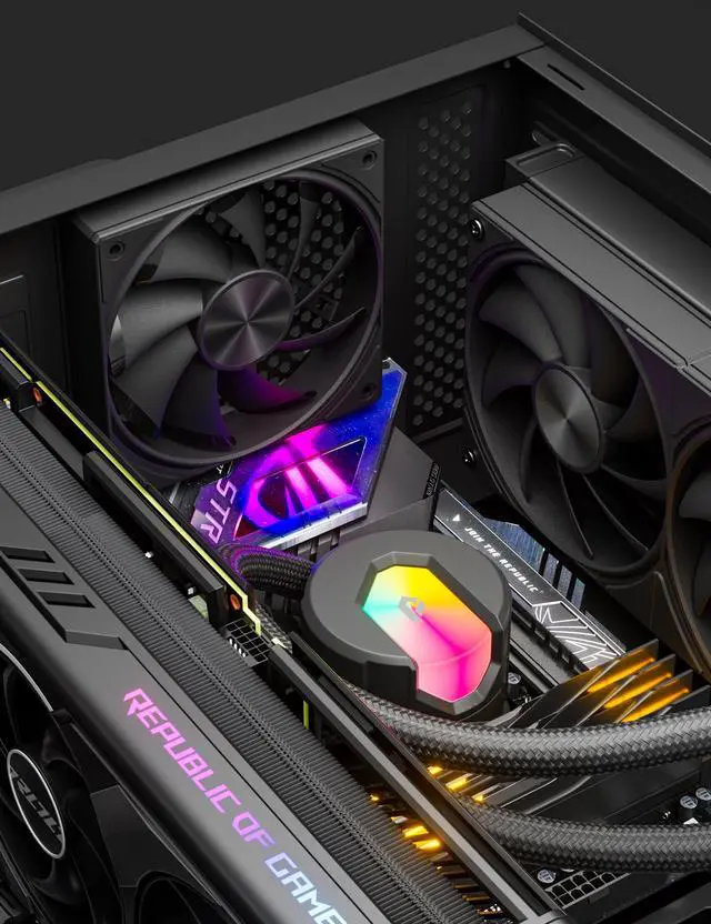 Alt view image 6 of 7 - 120mm Computer Case Fan with PWM 4-Pin Interface High Performance Cooling Low Noise for Enhanced PC Cooling Black U3K1