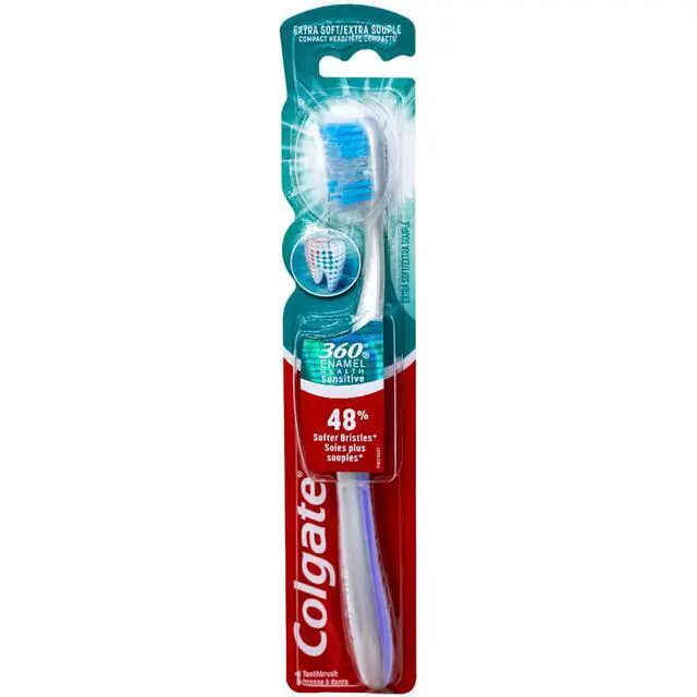 Alt view image 3 of 7 - 360 Enamel Health Sensitive Toothbrush, Compact Head, Extra Soft (Colors Vary) - Pack of 3