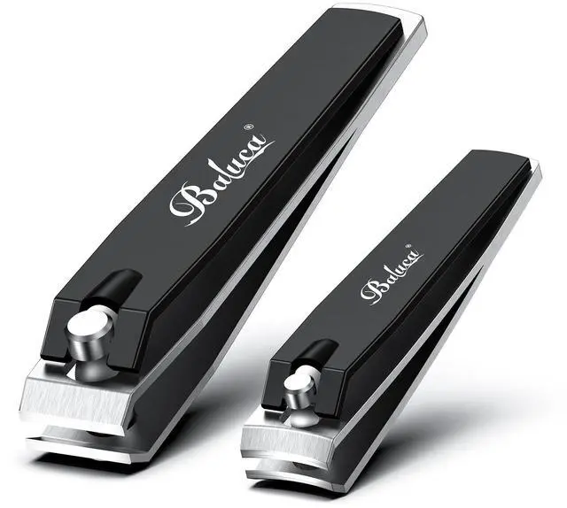 Main image of Ultra Sharp Nail Clippers Set | 2 Pack Heavy Duty Toe Nail Clippers for Seniors for Thick Toenails | Fingernail and Toenail Cutter for Men and Women - Black
