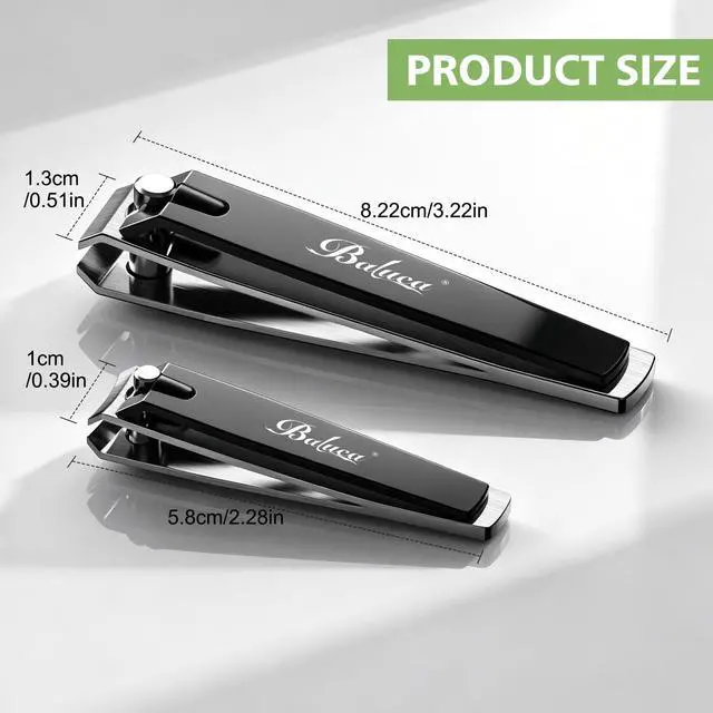 Alt view image 6 of 6 - Ultra Sharp Nail Clippers Set | 2 Pack Heavy Duty Toe Nail Clippers for Seniors for Thick Toenails | Fingernail and Toenail Cutter for Men and Women - Black