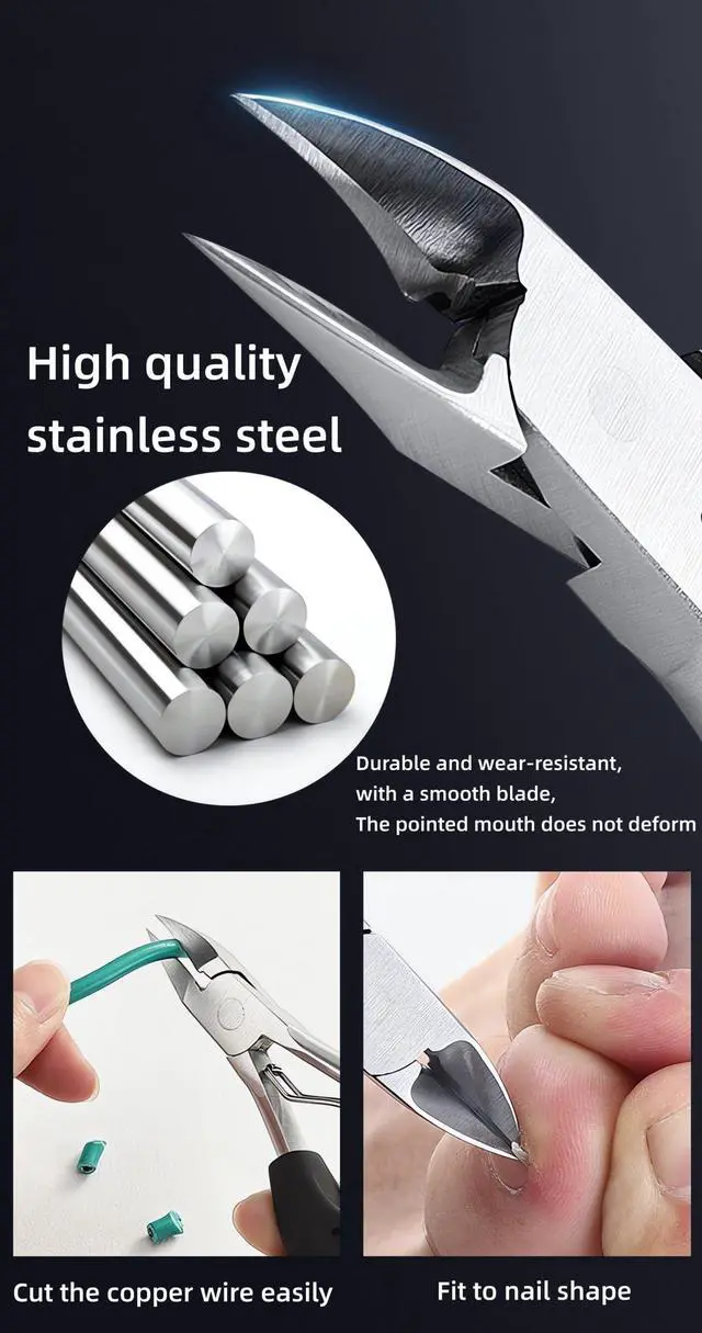 Alt view image 3 of 7 - Podiatrist Toenail ClippersNail Clippers for Thick & Ingrown Toenails Super Sharp Curved Blade Toenails Trimmer