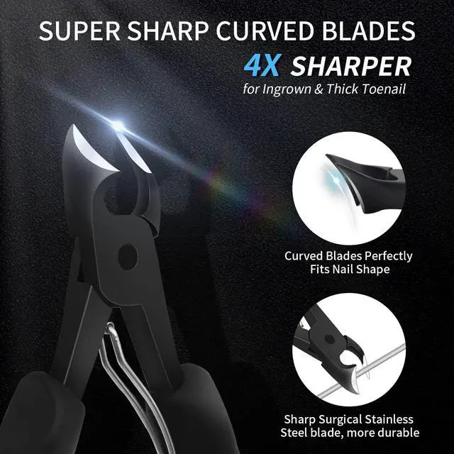 Alt view image 2 of 6 - Podiatrist Toenail Clippers Professional, Super Sharp Toe Nail Clippers for Thick Toenail for Seniors or Ingrown Nail, Heavy Duty Toe Nail Nipper with Pedicure Knife