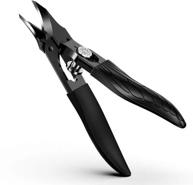 Main image of Professional Ingrown Toenail Clipper - Slanted Toenail Clipper for Seniors & Thick Nails | Wide Jaw Curved Blade | Anti-Splash Safety Lock | Ergonomic Long Handle for Easy Trimming - Black