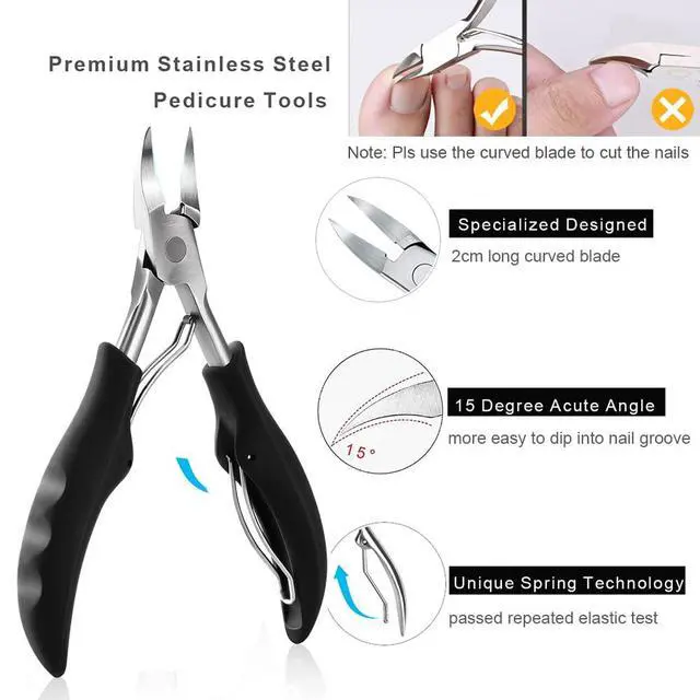 Alt view image 2 of 7 - 10Pcs/set Ingrown Toenail Tools Kit, Nail Treatment Foot Tool,Ingrown Toenail Removal Correction Clippers, Surgery Grade Nail File Lifter, Professional Pedicure Tool
