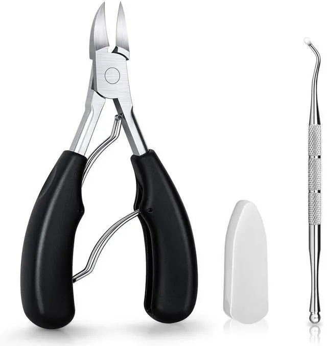 Main image of Ingrown Toenail Clippers Kit, Professional Thick & Ingrown Toe Nail Clippers for Seniors Men & Women, Stainless Steel Super Sharp Curved Blade Pedicure Nipper with Ingrown Lifter Tool (Black)