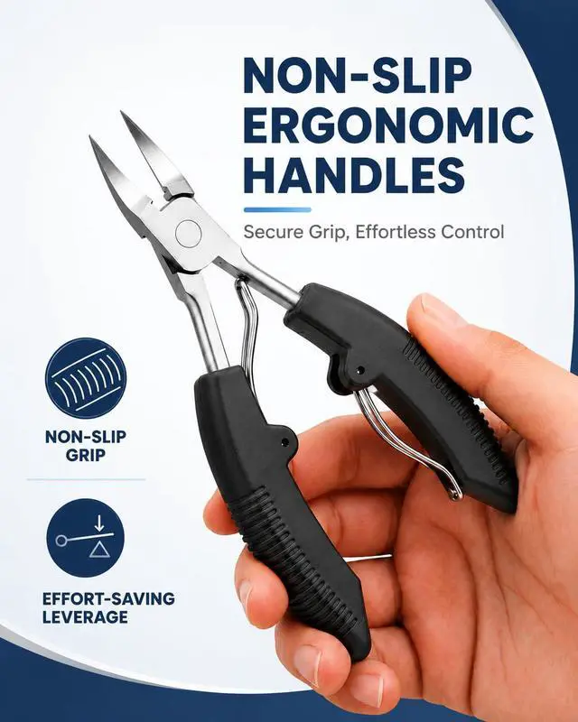 Alt view image 4 of 7 - Ingrown Toenail Clippers for Thick Nails, 4-in-1 Professional Podiatrist Toe Nail Clippers Set for Seniors, Heavy Duty Nail Clippers with Ingrown Toenail Lifter & Nail File