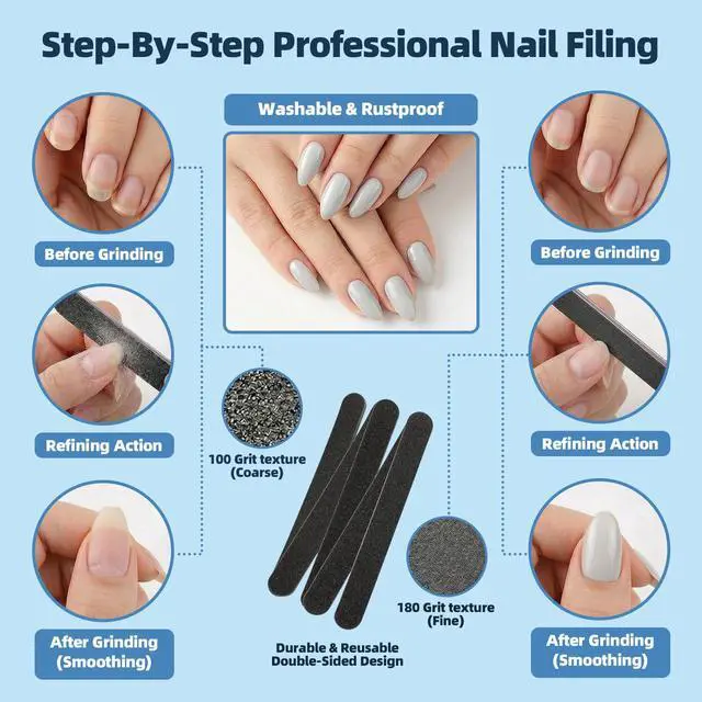 Alt view image 7 of 7 - Toenail Clippers for Seniors Thick ToenailsHeavy Duty Ingrown Toe Nail Clippers for Men Women, Single Blade Nail Cutter,Nail File Professional Double Sided 100/180 Grit Nail Tools Pedicure kit