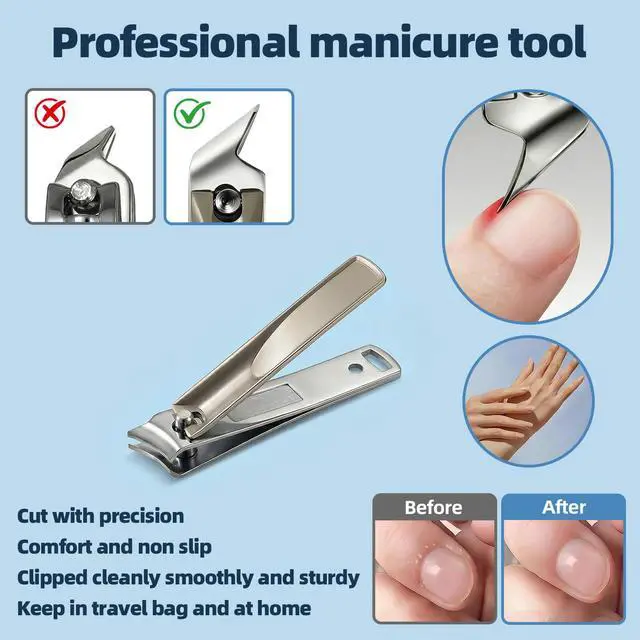 Alt view image 6 of 7 - Toenail Clippers for Seniors Thick ToenailsHeavy Duty Ingrown Toe Nail Clippers for Men Women, Single Blade Nail Cutter,Nail File Professional Double Sided 100/180 Grit Nail Tools Pedicure kit