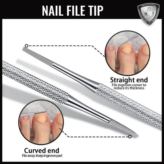 Alt view image 5 of 7 - Ingrown Toenail Tool, Pedicure Tools for Feet, Stainless Steel Ingrown Toenail Clippers, Ingrown Toenail File and Lifters