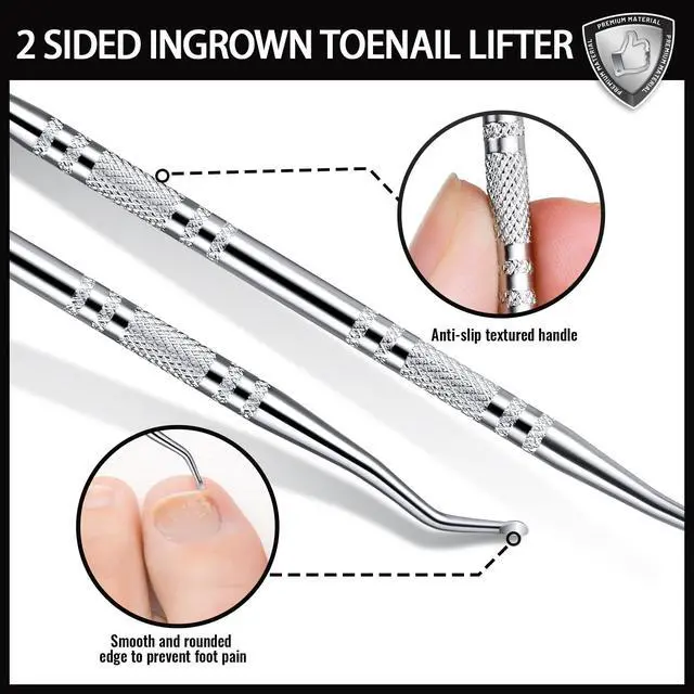 Alt view image 6 of 7 - Ingrown Toenail Tool, Pedicure Tools for Feet, Stainless Steel Ingrown Toenail Clippers, Ingrown Toenail File and Lifters