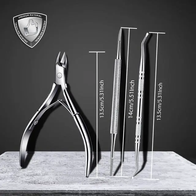 Alt view image 7 of 7 - Ingrown Toenail Tool, Pedicure Tools for Feet, Stainless Steel Ingrown Toenail Clippers, Ingrown Toenail File and Lifters