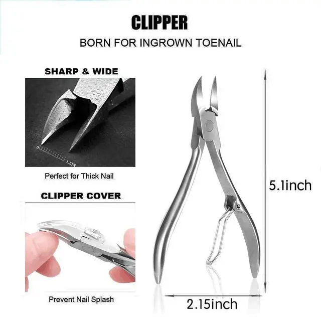 Alt view image 3 of 6 - Toenail Clippers 12-Piece Nail Treatment Foot Tool, Ingrown Toenail Removal Correction Clippers, Surgery Grade Nail File Lifter, Professional Pedicure Tool.