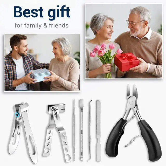 Alt view image 6 of 7 - 7 Pcs Ingrown Toenail Removal Kit, Heavy Duty Nail Treatment Foot Tool Professional Long Handle Ingrown Toenail Removal Clippers for Seniors Thick Toenails Men Women