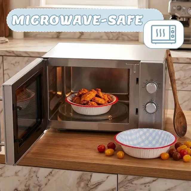 Alt view image 3 of 7 - 50 Pack Small Paper Bowls, 8 Oz Disposable Soup Bowl, Blue Gingham Disposable Bowls, Soak Proof, Microwave Safe Compostable Checkered Bowl for Snacks, Dessert, Breakfast, Lunch And Dinner Meals