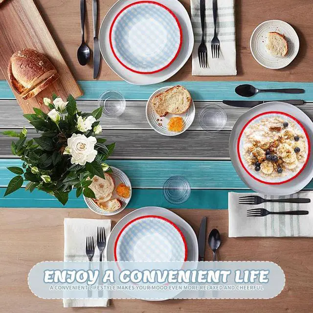 Alt view image 4 of 7 - 50 Pack Small Paper Bowls, 8 Oz Disposable Soup Bowl, Blue Gingham Disposable Bowls, Soak Proof, Microwave Safe Compostable Checkered Bowl for Snacks, Dessert, Breakfast, Lunch And Dinner Meals