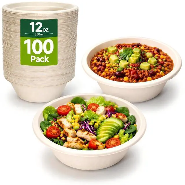 Main image of 12 oz, 100, PackPaper Bowls Disposable, Compostable