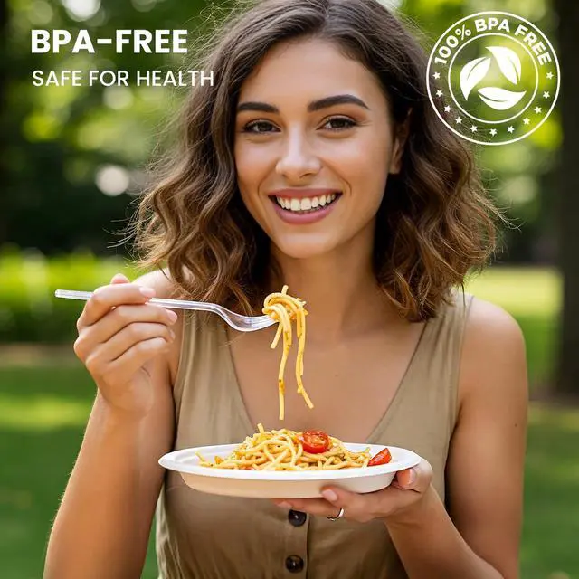 Alt view image 4 of 7 - 240 Count Extra Heavy Duty Clear Plastic Forks, Solid and Durable Premium Disposable Forks - BPA-Free & Heat Resistant Plastic Cutlery Utensils for Parties, Events and Everyday Use