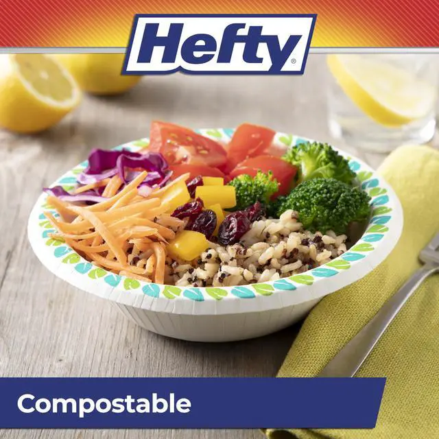 Alt view image 3 of 7 - Compostable Paper Bowls, 12 oz, 30 Count, Patterned Disposable Bowls for BBQs, Parties, Holidays, Potlucks, and Everyday Use, Soak-Resistant, Made with Plant-Based Materials, Microwave Safe