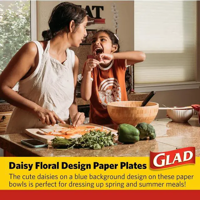 Alt view image 5 of 7 - Round Disposable Paper Bowls, Lovely Daisies, 12 Oz, 50 Count