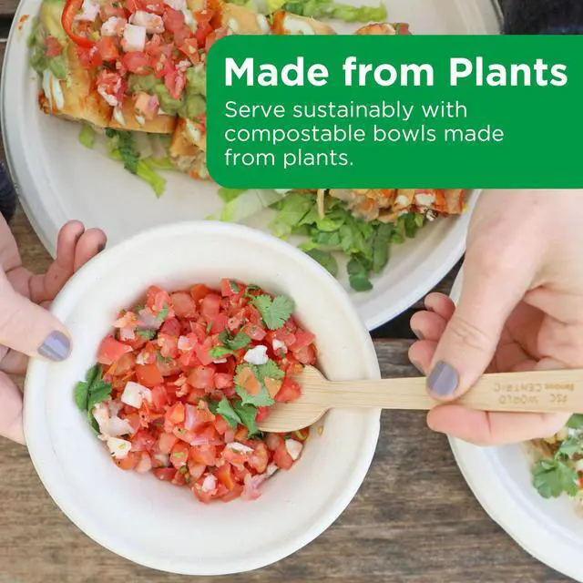 Alt view image 5 of 6 - Compostable Paper Bowls, 11.5 Oz (Pack of 20)