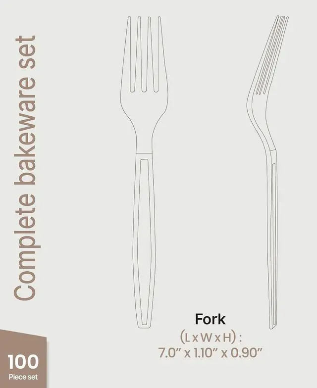 Alt view image 3 of 7 - Disposable Cutlery Set 100 Pieces Forks, Heavy Duty Plastic Silverware, BPA-Free Food-Grade Materials, Heat-Resistant, Reusable Utensils for Parties, Catering, BBQs, and Everyday Use, Clear