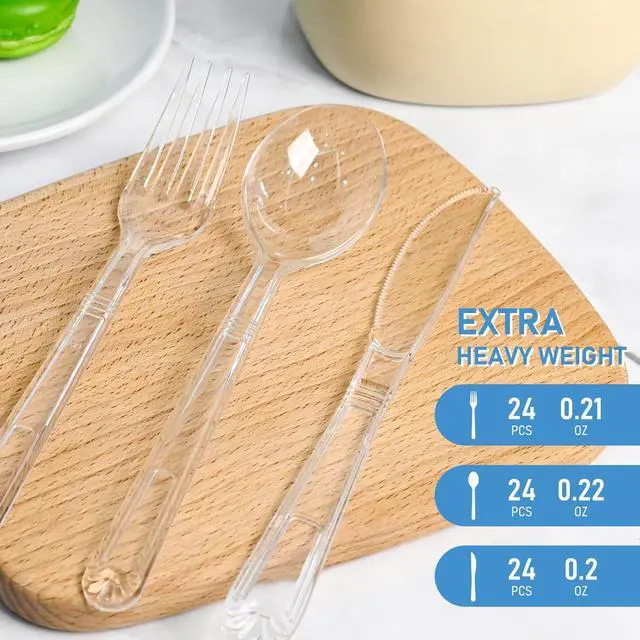 Alt view image 2 of 6 - 72 Count Heavy Duty Plastic Silverware, BPA-Free, Heat Resistant