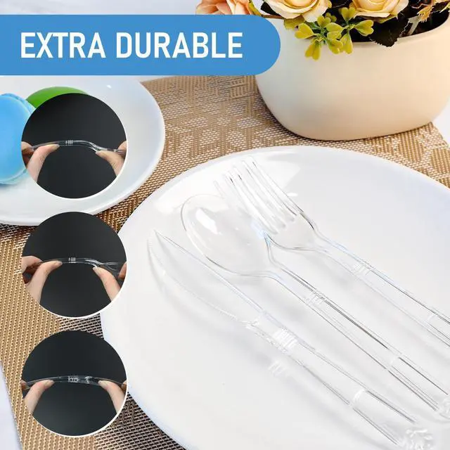 Alt view image 4 of 6 - 72 Count Heavy Duty Plastic Silverware, BPA-Free, Heat Resistant