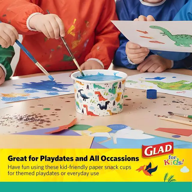 Alt view image 5 of 6 - for Kids Mini Disposable Paper Bowls, Dinosaurs, 6 Oz, 20 Count