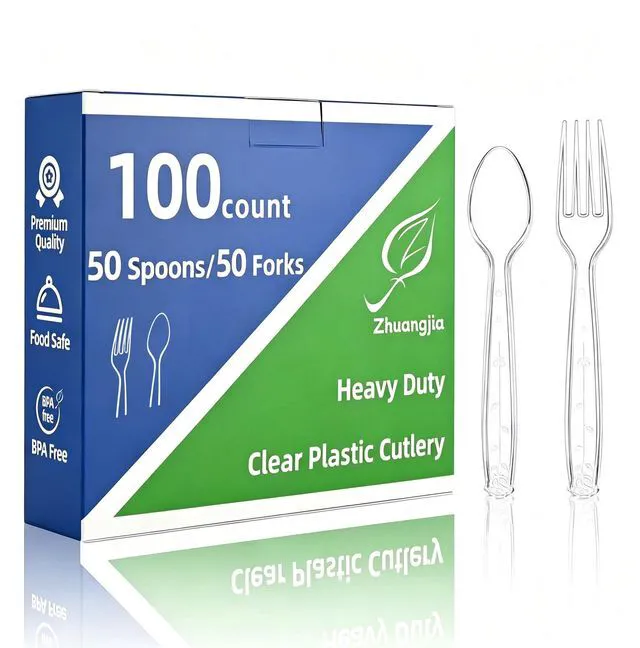 Main image of 100 Count Plastic Silverware Heavy Duty 50Forks50Spoons