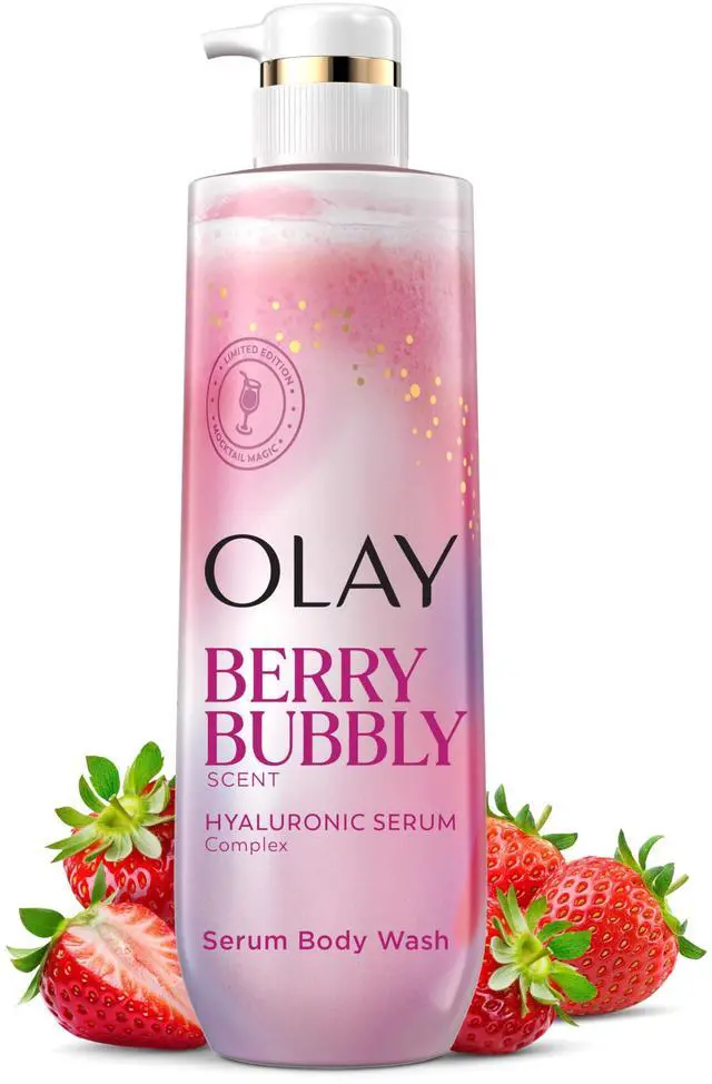 Main image of Body Wash for Women, Intensely Hydrating, Pro-Hyaluronic Acid Serum Complex, Renews Moisture, Vitamin B3 Lameller Technology, For All Skin Types, Berry Bubbly Scent, 20 fl oz