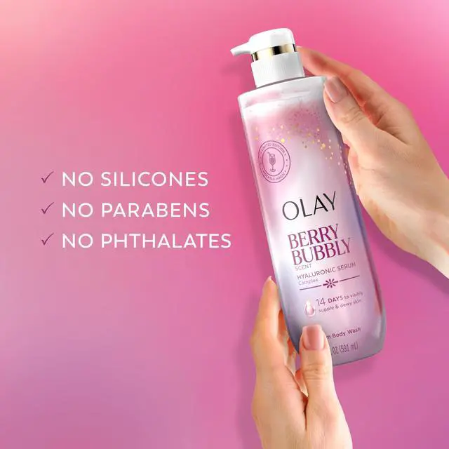 Alt view image 5 of 7 - Body Wash for Women, Intensely Hydrating, Pro-Hyaluronic Acid Serum Complex, Renews Moisture, Vitamin B3 Lameller Technology, For All Skin Types, Berry Bubbly Scent, 20 fl oz