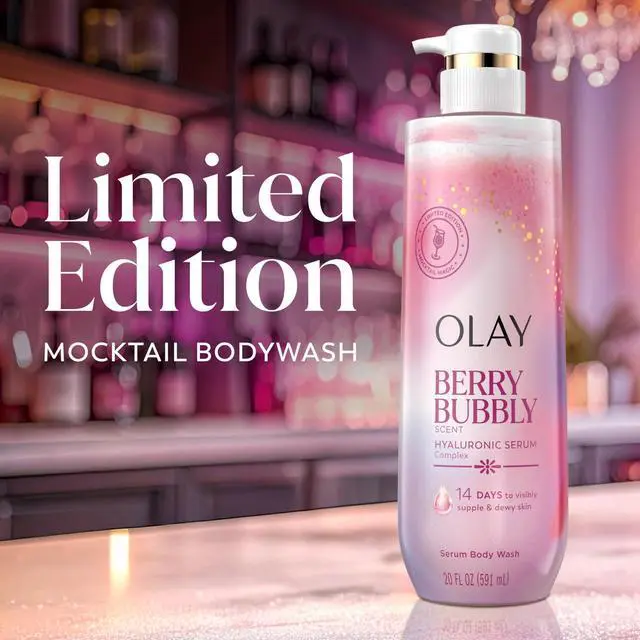 Alt view image 6 of 7 - Body Wash for Women, Intensely Hydrating, Pro-Hyaluronic Acid Serum Complex, Renews Moisture, Vitamin B3 Lameller Technology, For All Skin Types, Berry Bubbly Scent, 20 fl oz