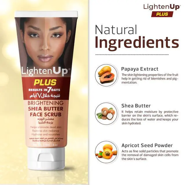 Alt view image 2 of 7 - LightenUp Brightening Face Wash - 4 fl oz / 118 ml - Face Scrub Exfoliator, Natural Shower Gel, with Coconut Oil, Papaya, Shea Butter for All Skin Types