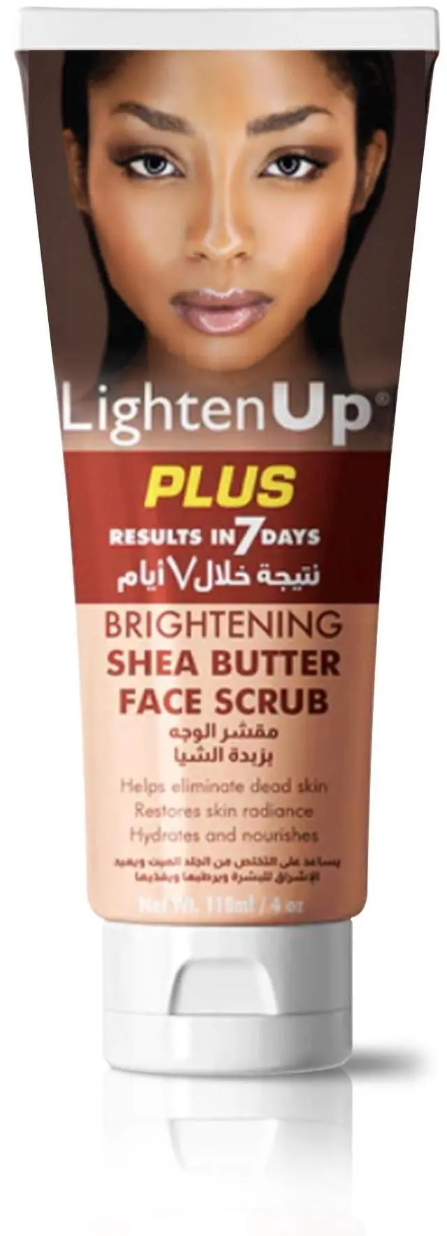Main image of LightenUp Brightening Face Wash - 4 fl oz / 118 ml - Face Scrub Exfoliator, Natural Shower Gel, with Coconut Oil, Papaya, Shea Butter for All Skin Types