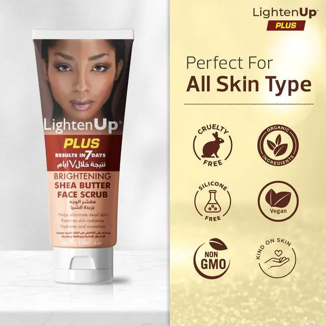 Alt view image 7 of 7 - LightenUp Brightening Face Wash - 4 fl oz / 118 ml - Face Scrub Exfoliator, Natural Shower Gel, with Coconut Oil, Papaya, Shea Butter for All Skin Types