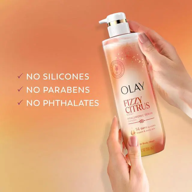 Alt view image 5 of 7 - Body Wash for Women, Intensely Hydrating, Pro-Hyaluronic Acid Serum Complex, Renews Moisture, Vitamin B3 Lameller Technology, For All Skin Types, Fizzy Citrus Scent, 20 fl oz