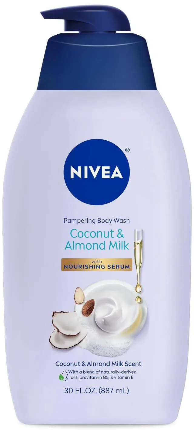 Main image of Pampering Coconut and Almond Milk Body Wash, 20 FL OZ