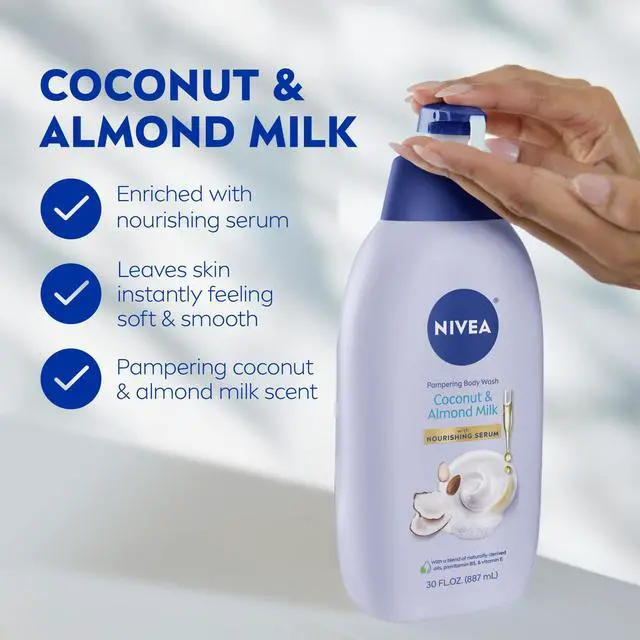 Alt view image 3 of 7 - Pampering Coconut and Almond Milk Body Wash, 20 FL OZ