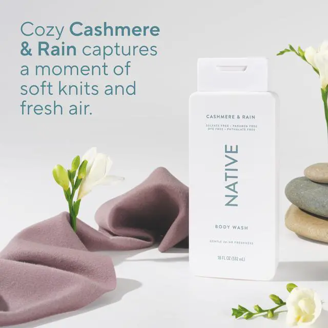 Alt view image 5 of 7 - Clean Body Wash, Gentle & pH-balanced for Sensitive Skin, 24-Hr Freshness for Women & Men, Vegan & Cruelty-Free, Free of Sulfates, Parabens & Phthalates, Cashmere & Rain, 18 fl oz